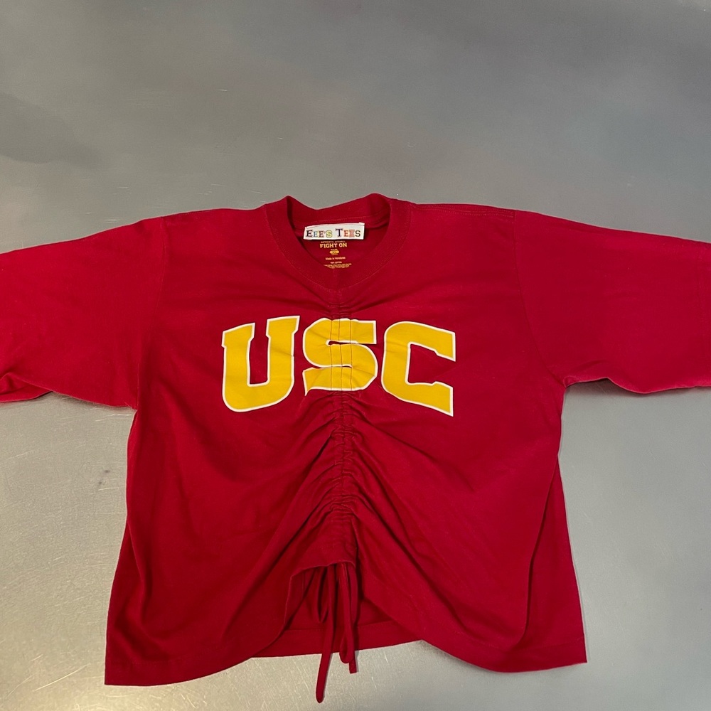 University of Southern California short sleeve ruched T-shirt